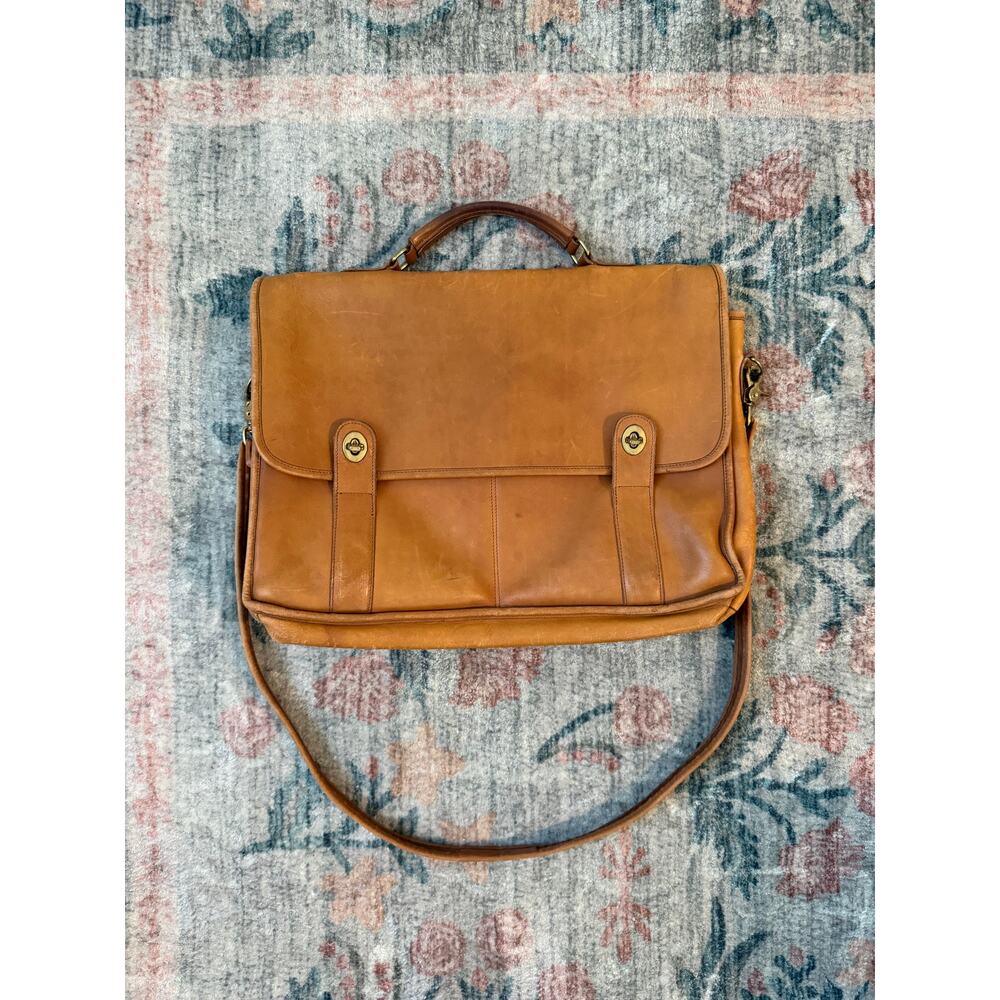 Vintage Leather Briefcase / Messenger Bag